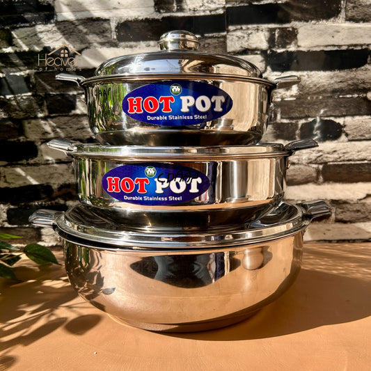 Heaven® Stainless Steel Hot Pot – Durable Insulated Food & Double Body with Side Locks