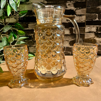 Delisoga® 7-Piece Golden Water Set – Drinking Glass Set Fish Style YZH-345/L7