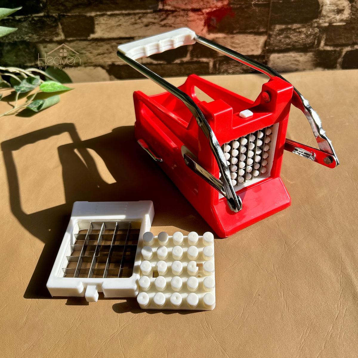 Kimee® Heavy Duty Potato Chipper & Cutter French Fries Cutter Potato Chipper 2 Sizes Interchangeable Blades Potato Slicer