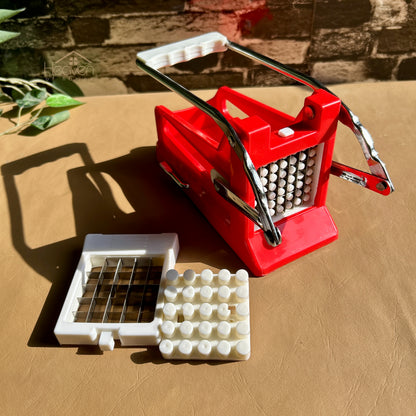 Kimee® Heavy Duty Potato Chipper & Cutter French Fries Cutter Potato Chipper 2 Sizes Interchangeable Blades Potato Slicer