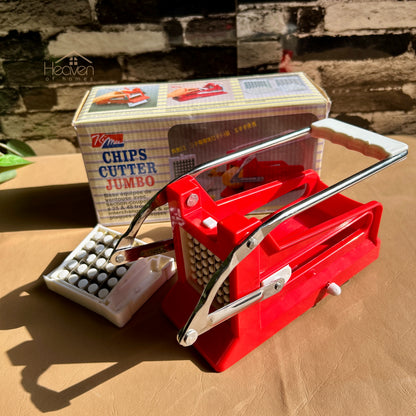 Kimee® Heavy Duty Potato Chipper & Cutter French Fries Cutter Potato Chipper 2 Sizes Interchangeable Blades Potato Slicer