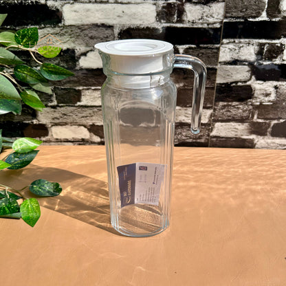 Delisoga® 1.2-Litre Clear Glass Oil Jug with Lid - Durable & Stylish Storage Solution