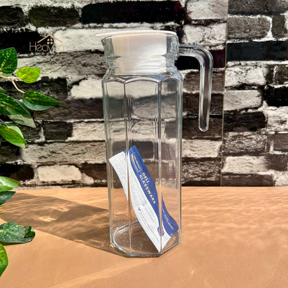 Delisoga® 1.2-Litre Clear Glass Oil Jug with Lid - Durable & Stylish Storage Solution