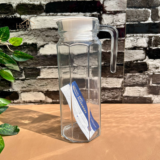 Delisoga® 1.2-Litre Clear Glass Oil Jug with Lid - Durable & Stylish Storage Solution