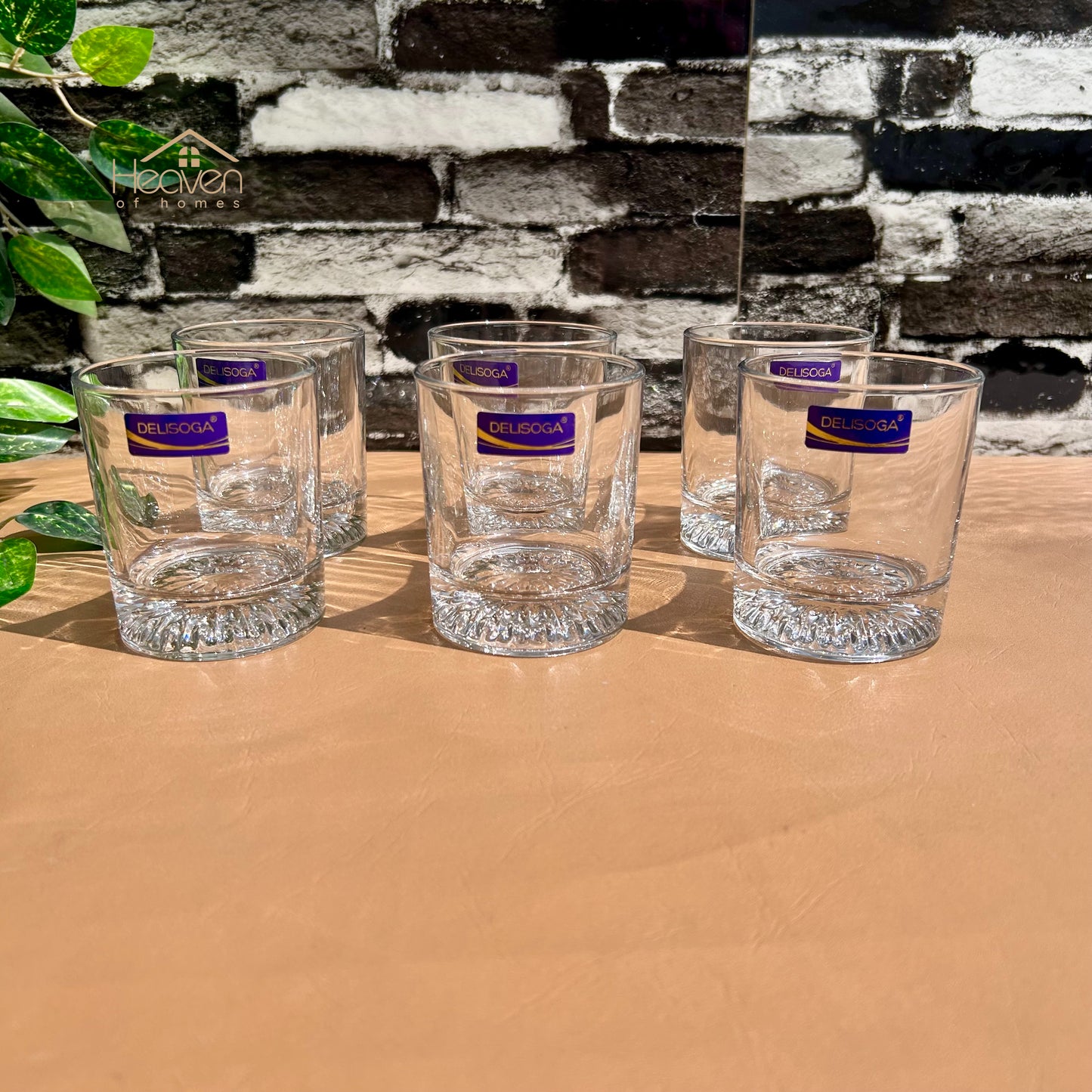 Delisoga® 6-Peice 225ml Glass Tumblers – Transparent Glasses for Water, Juice, Cocktails & Beverages