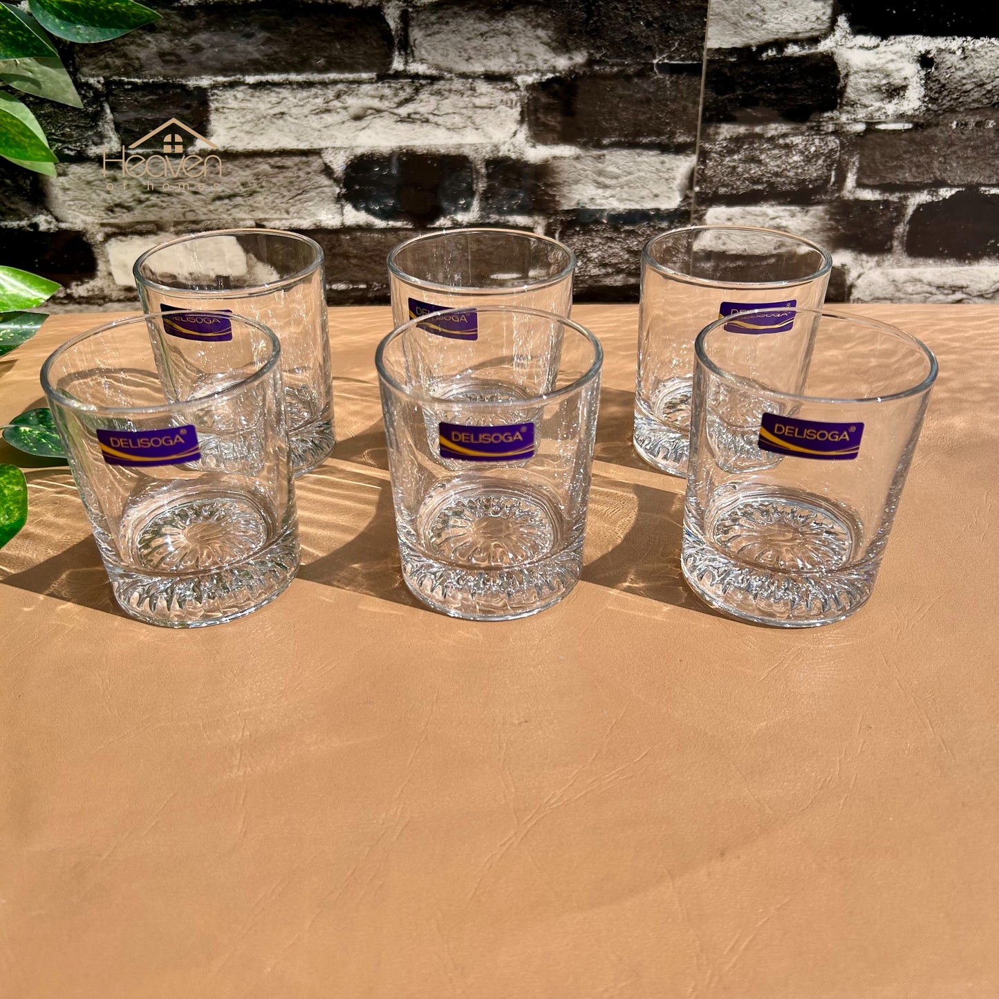 Delisoga® 6-Peice 225ml Glass Tumblers – Transparent Glasses for Water, Juice, Cocktails & Beverages