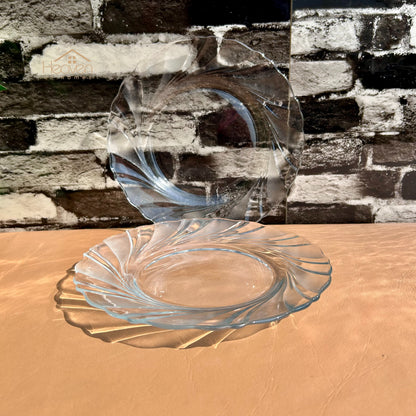 Delisoga® Set of 6 Clear Glass Snack & Serving Plates – Transparent Quarter Glassware