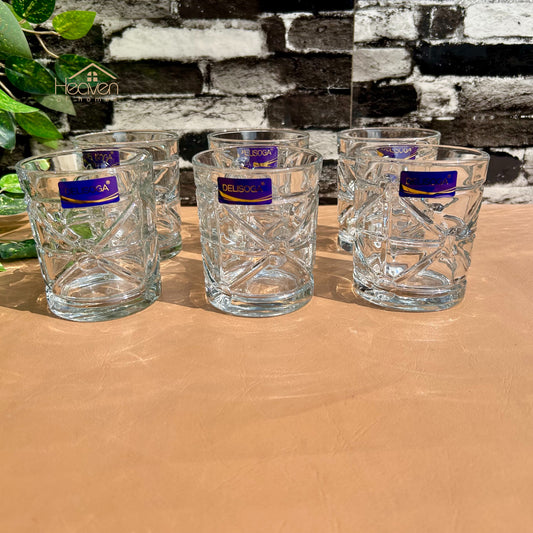 Delisoga® 6-Piece Clear Glassware Set – 340ml Everyday Drinking Glasses for Beverages, Juice & More - DSKB018