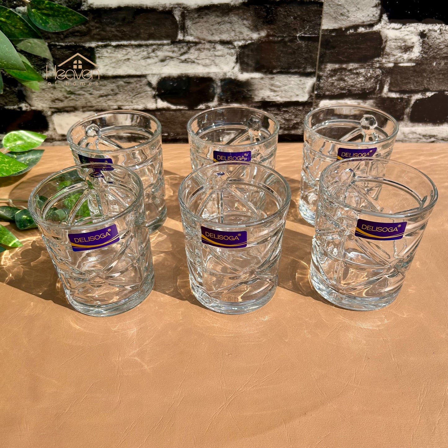 Delisoga® 6-Piece Clear Glassware Set – 340ml Everyday Drinking Glasses for Beverages, Juice & More - DSKB018