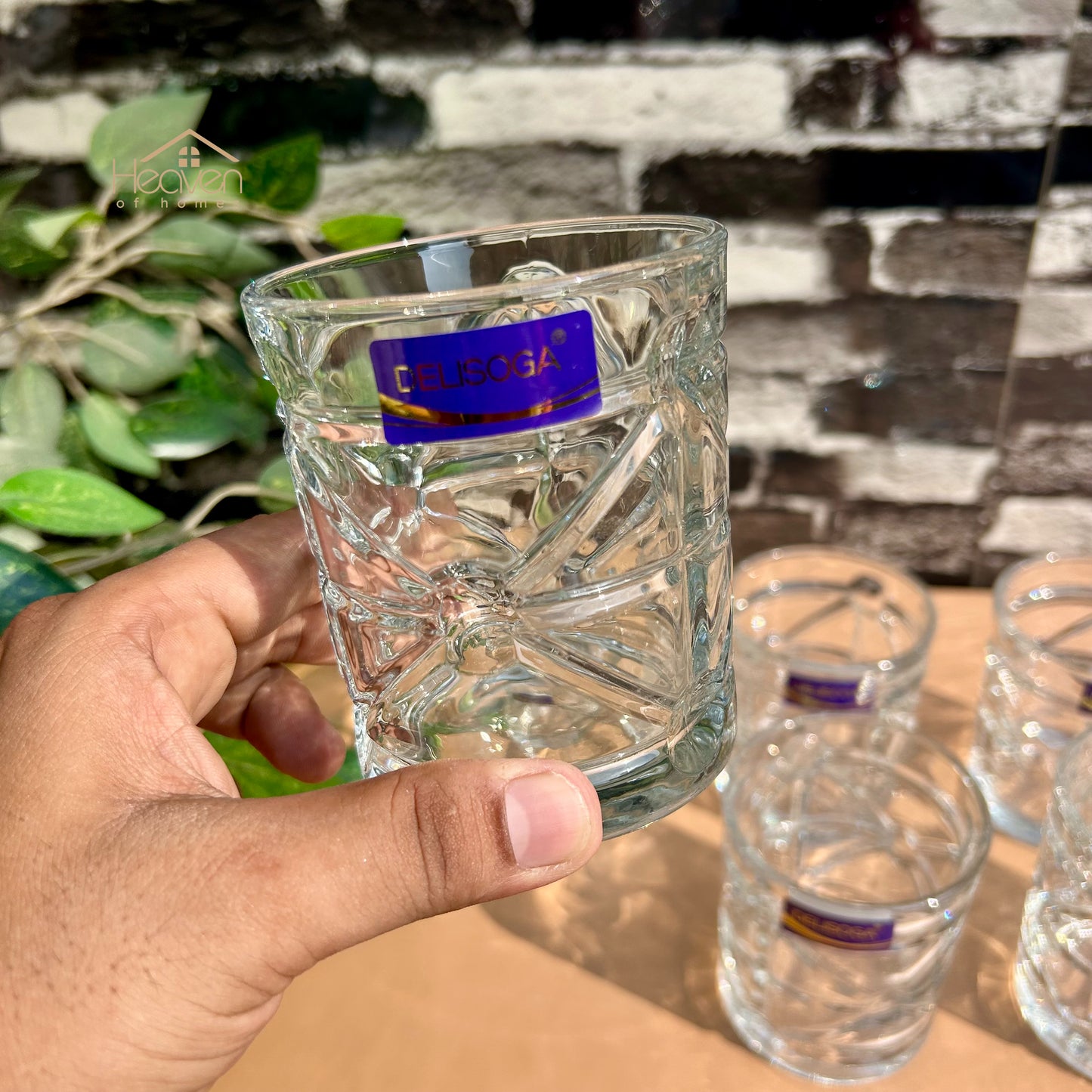 Delisoga® 6-Piece Clear Glassware Set – 340ml Everyday Drinking Glasses for Beverages, Juice & More - DSKB018