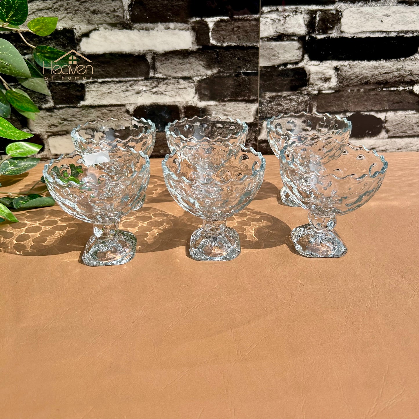 Delisoga® 6 - Piece Clear Glass Dessert Bowls – Elegant Serving Bowls for Ice Cream, Pudding & Sweets - BQL027