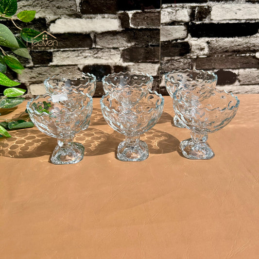 Delisoga® 6 - Piece Clear Glass Dessert Bowls – Elegant Serving Bowls for Ice Cream, Pudding & Sweets - BQL027