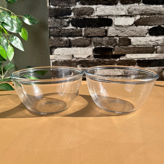 Royal Glass Mixing Bowl 7 Inches Clear Glass Microwave Oven safe Set of 2