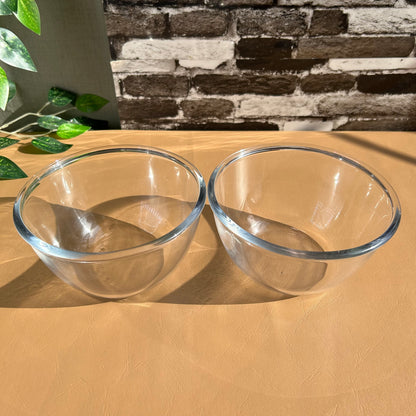 Royal Glass Mixing Bowl 7 Inches Clear Glass Microwave Oven safe Set of 2