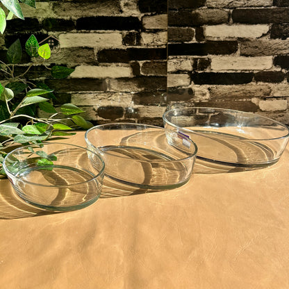 Delisoga® Set of 3 Clear Glass Oval Serving Dishes | Microwave Safe Roasting Dishes P137/L3