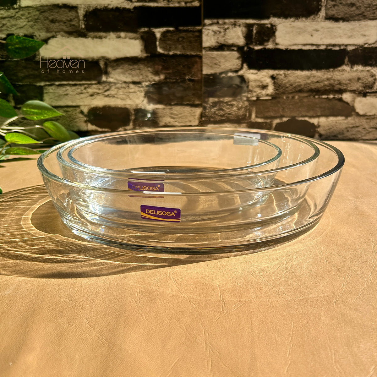 Delisoga® Set of 3 Clear Glass Oval Serving Dishes | Microwave Safe Roasting Dishes P137/L3