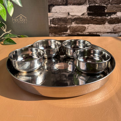 Indian Style Thaali Pure Stainless Steel Set of 6