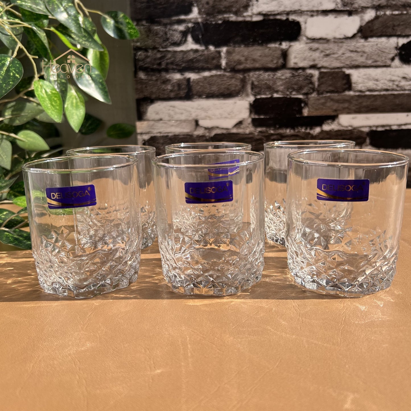 Delisoga® Set of 6 Beautiful Water Glasses Transparent Drinking Glass Set of 6