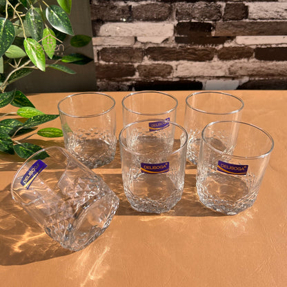 Delisoga® Set of 6 Beautiful Water Glasses Transparent Drinking Glass Set of 6