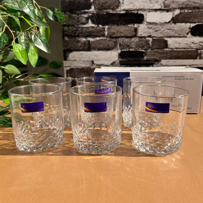 Delisoga® Set of 6 Beautiful Water Glasses Transparent Drinking Glass Set of 6