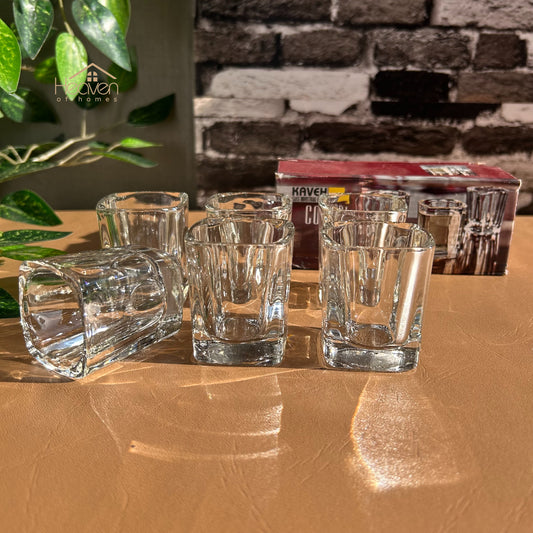 Heaven Mini Glass Set – 6-Piece Zam Zam Glasses for Decor & Candle Making Square