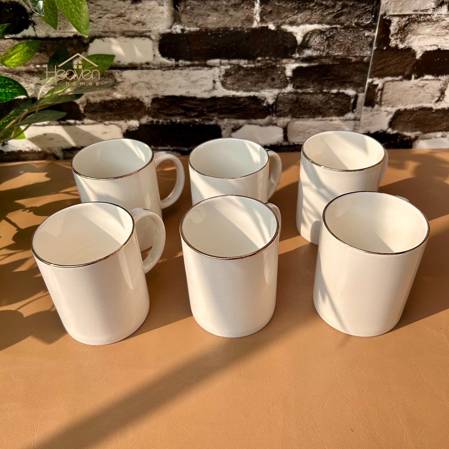 Heaven Set of 6 Weightless White Bone China Coffee & Tea Mugs – Elegant & Durable  300 ML