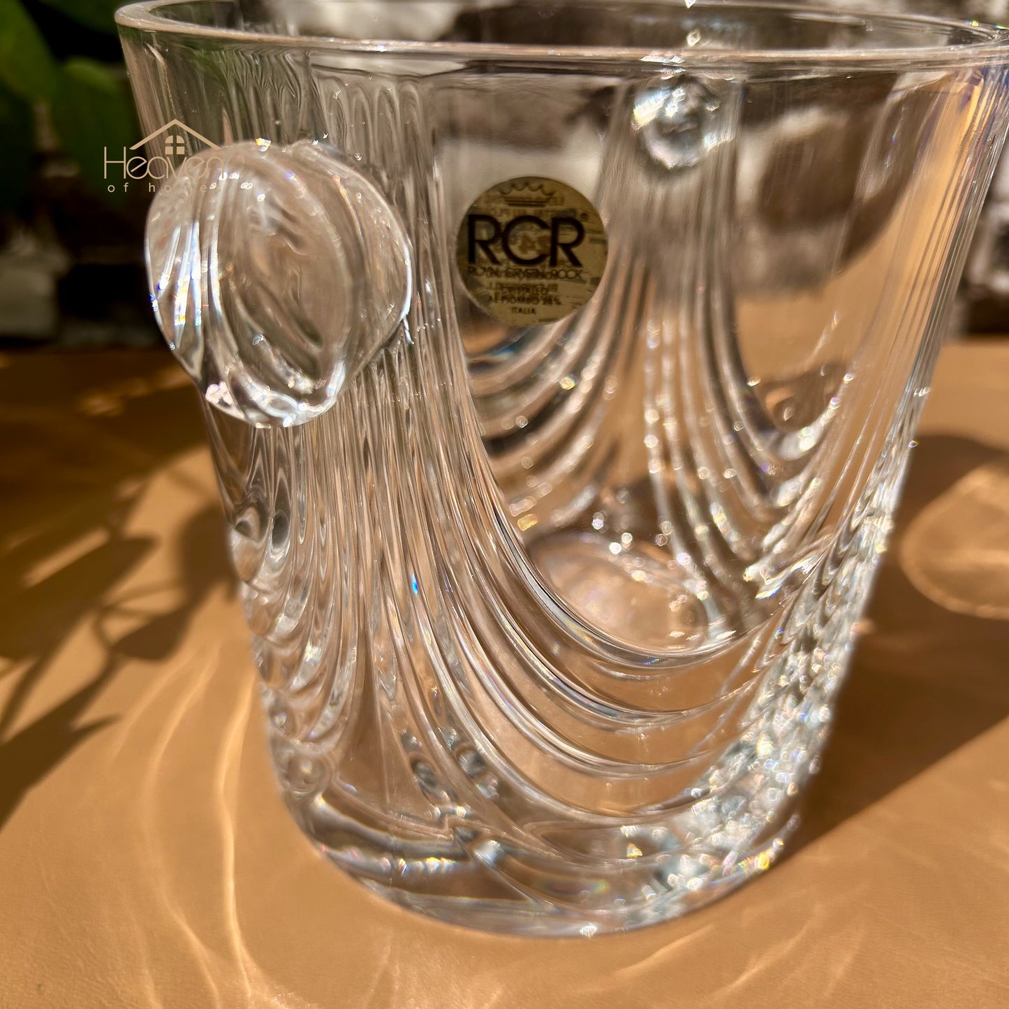 Original RCR Crystal Ice Bucket Made in Italy Lot Imported