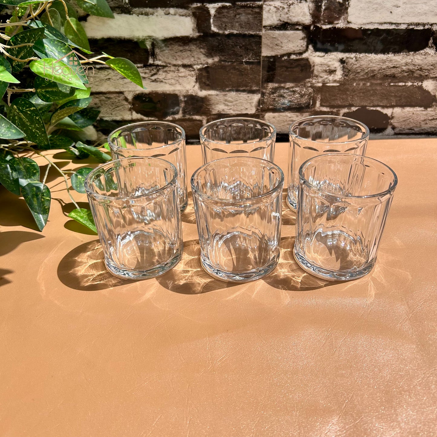 Delisoga® Set of 6 Clear Drinking Glasses – Transparent 340ml Tumblers for Water, Juice & Cold Beverages - KB245B