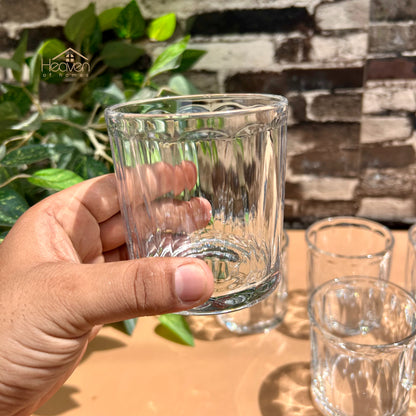 Delisoga® Set of 6 Clear Drinking Glasses – Transparent 340ml Tumblers for Water, Juice & Cold Beverages - KB245B