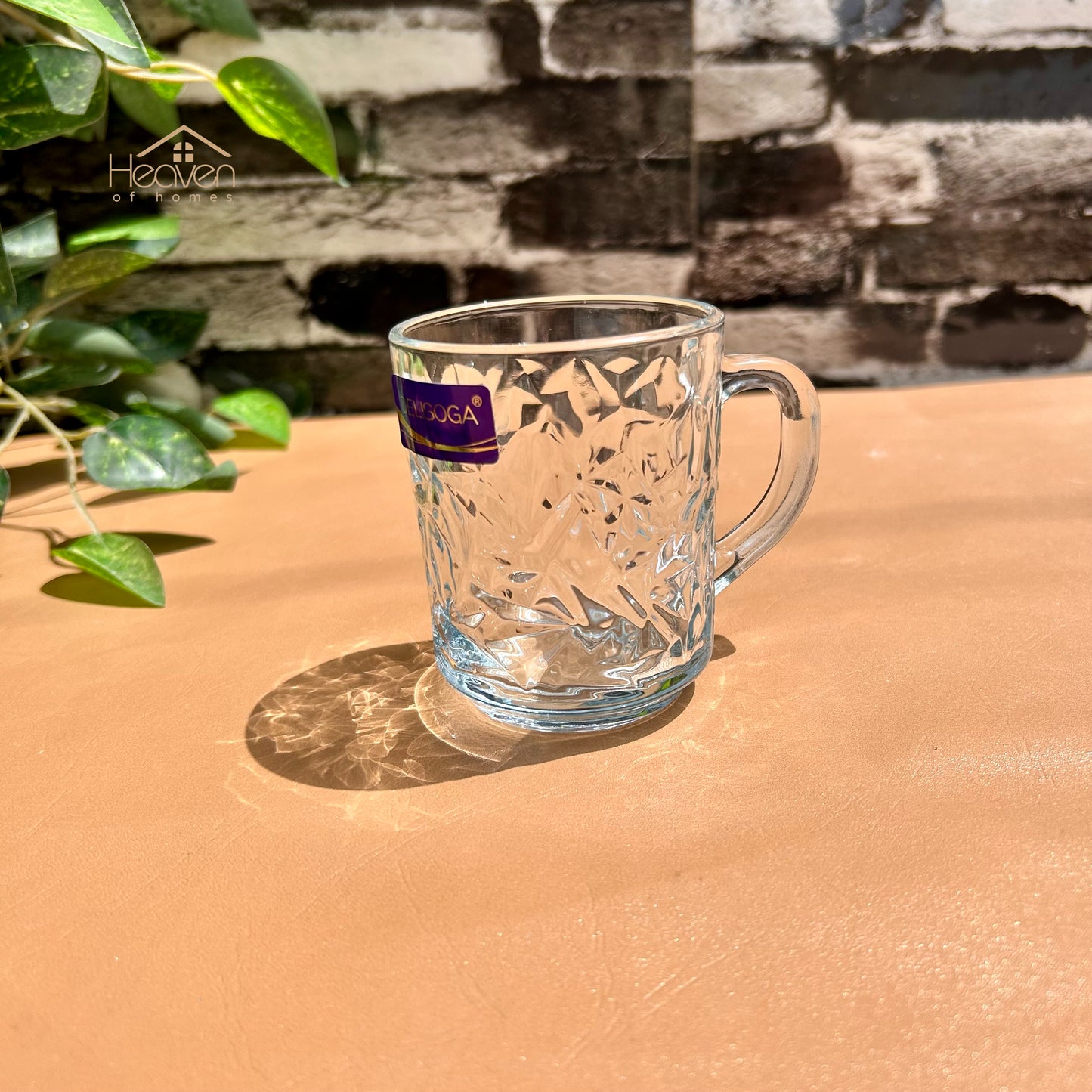 Delisoga® Set of 6 Mugs 240ml Clear Glass Mug – Coffee & Juice Mug with Handle - ZB24B