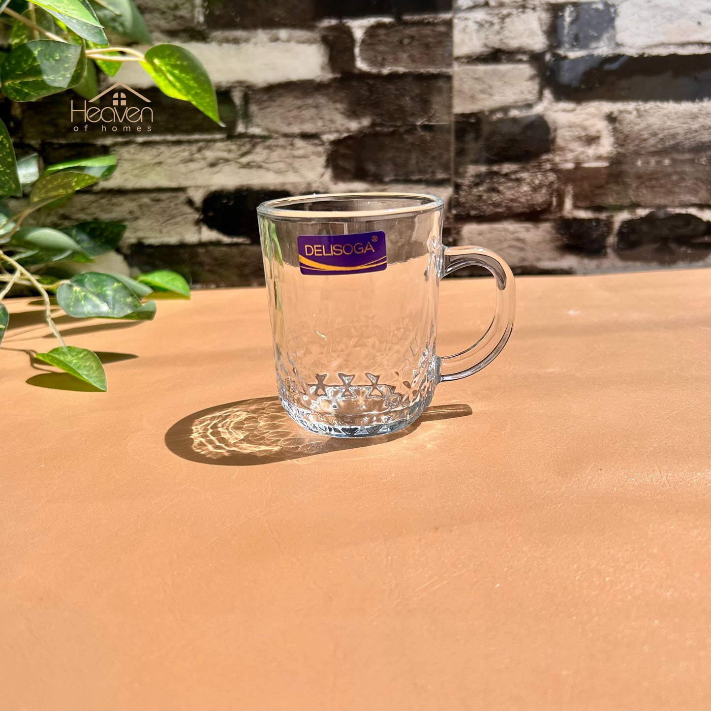 Delisoga® 6-Piece Clear Glassware Set – 220ml Stylish Tea & Coffee Mugs for Daily Use - ZB152