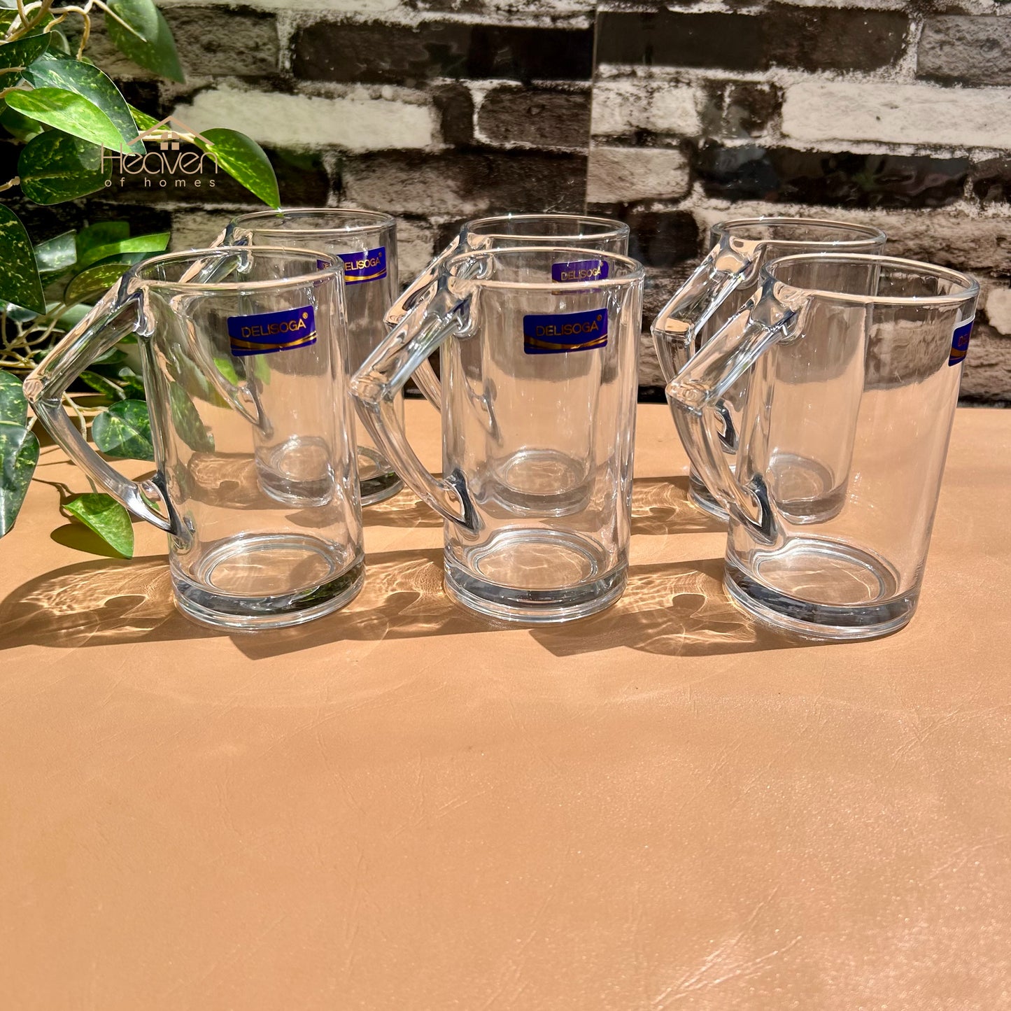 Delisoga® Juice Mugs 430 ML Each Fine Glass Material Milk Shake Mug Set of 6 ZB4307