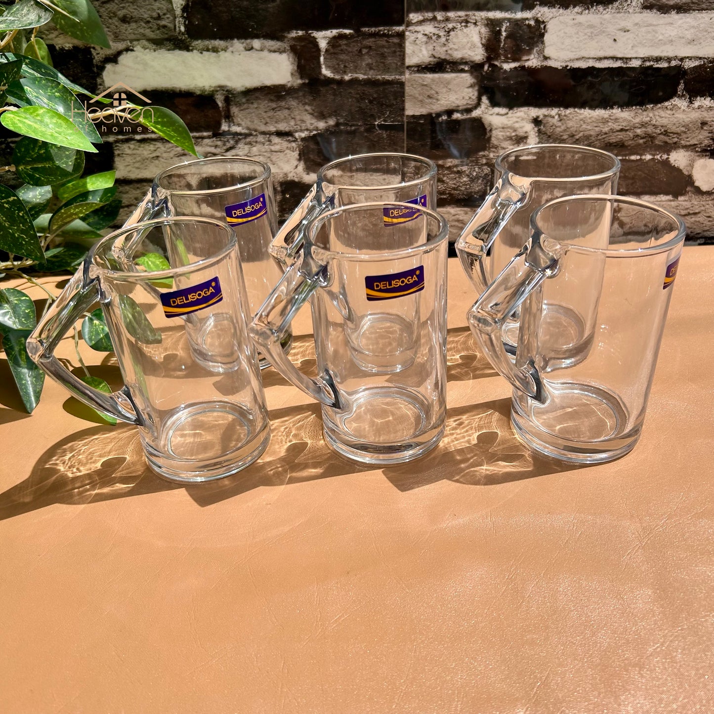 Delisoga® Juice Mugs 430 ML Each Fine Glass Material Milk Shake Mug Set of 6 ZB4307