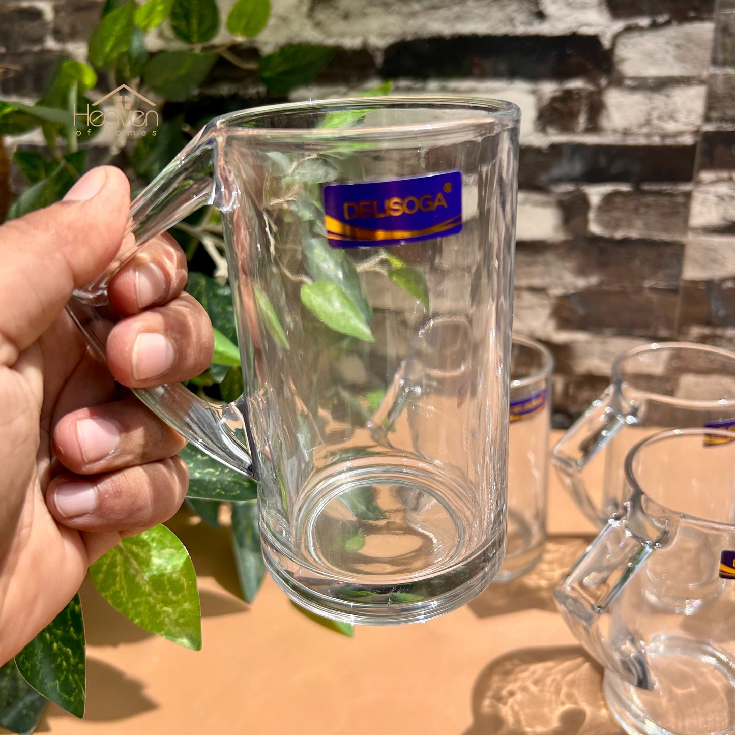 Delisoga® Juice Mugs 430 ML Each Fine Glass Material Milk Shake Mug Set of 6 ZB4307