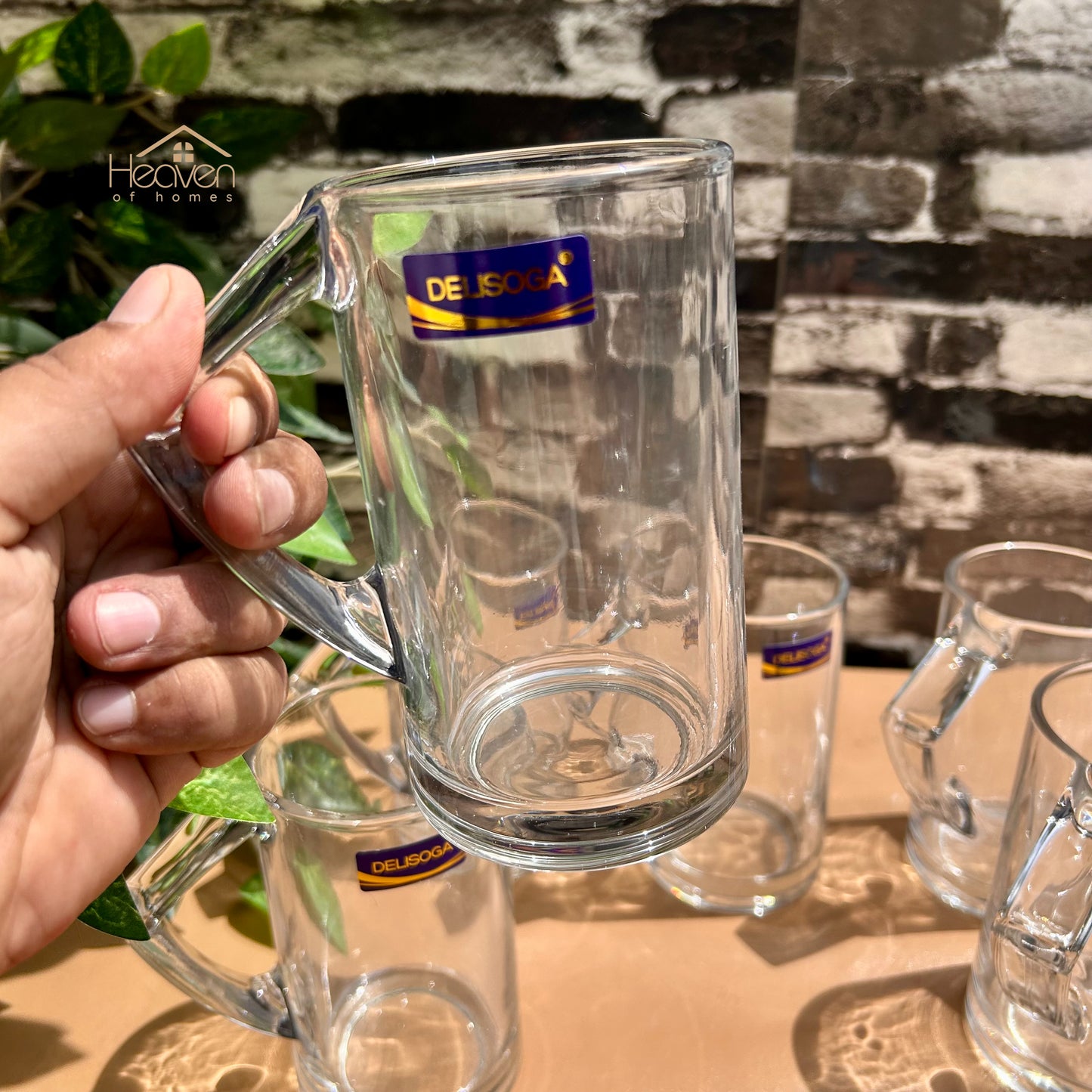 Delisoga® Juice Mugs 430 ML Each Fine Glass Material Milk Shake Mug Set of 6 ZB4307