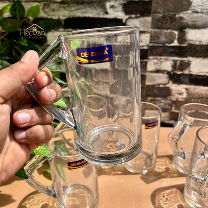 Delisoga® Juice Mugs 430 ML Each Fine Glass Material Milk Shake Mug Set of 6 ZB4307