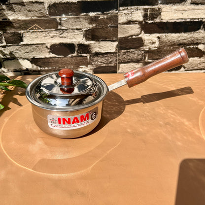Heaven Heavy-Gauge Stainless Steel Sauce Pan with Wooden Handle