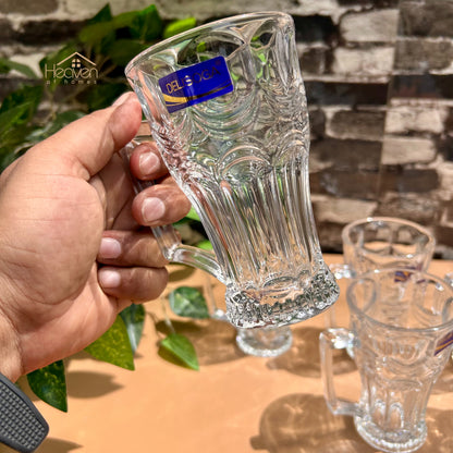 Delisoga® Set of 6 Clear Glass Mugs – 250ml Juice & Milkshake Cups Made from Fine Glass DSZB226