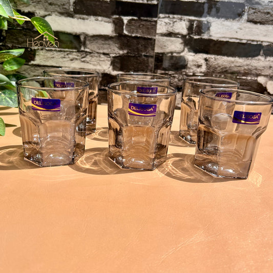Delisoga® Set of 6 Drinking Glasses – 285ml Clear Glass Tumblers for Everyday Use