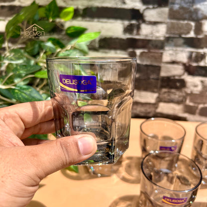 Delisoga® Set of 6 Drinking Glasses – 285ml Clear Glass Tumblers for Everyday Use