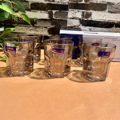 Delisoga® Set of 6 Drinking Glasses – 285ml Clear Glass Tumblers for Everyday Use