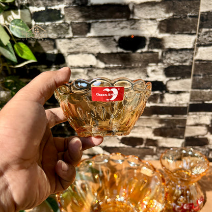 Deli® Imported 7-Piece Golden Glass Fruit & Dessert Bowl Set - GD125B/L7HA - 248mm/115mm