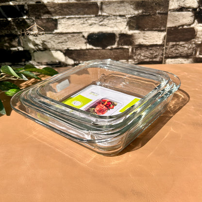 Deli® Set of 3 Square Serving Dishes – Modern Tableware for Serving - 910ml/1.31L/1.5L