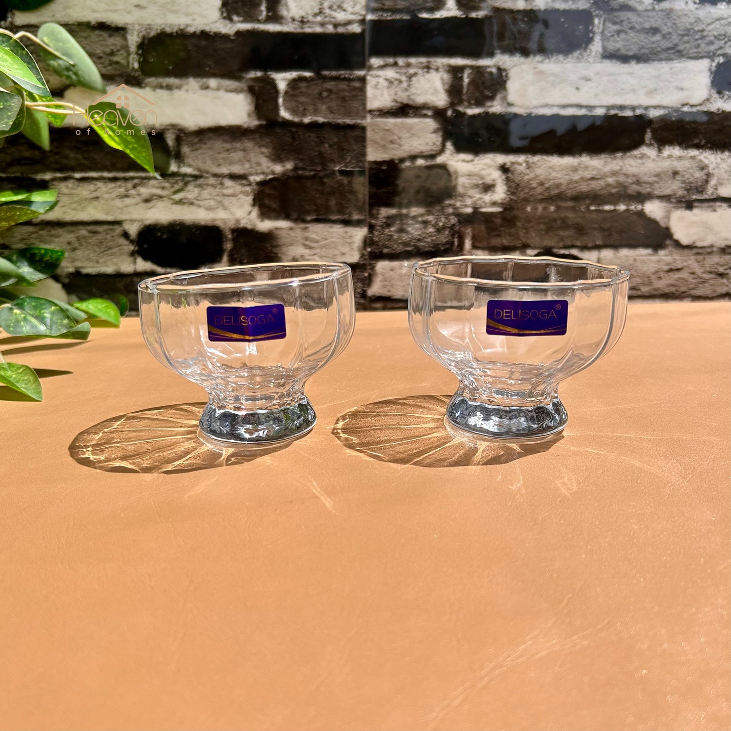 Delisoga® 6 - Piece Clear Glass Dessert Bowls – Elegant Serving Bowls for Ice Cream, Pudding & Sweets - JS2039