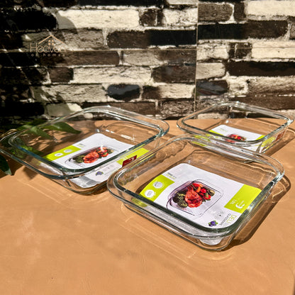 Deli® Set of 3 Square Serving Dishes – Modern Tableware for Serving - 910ml/1.31L/1.5L
