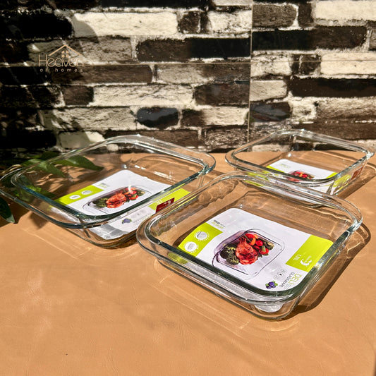 Deli® Set of 3 Square Serving Dishes – Modern Tableware for Serving - 910ml/1.31L/1.5L