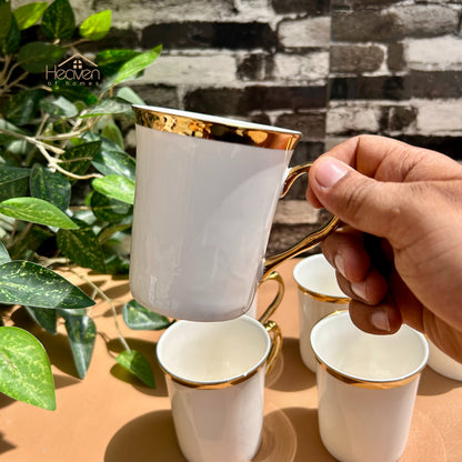 Heaven® Set of 6 Bone China Coffee & Tea Mugs – 225ml Lightweight, Elegant & Durable # 2 EP