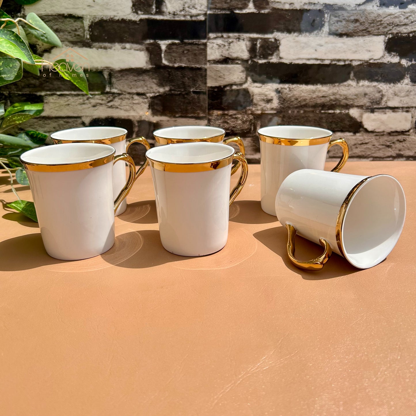 Heaven® Set of 6 Bone China Coffee & Tea Mugs – 225ml Lightweight, Elegant & Durable # 2 EP