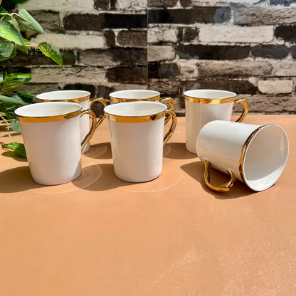 Heaven® Set of 6 Bone China Coffee & Tea Mugs – 225ml Lightweight, Elegant & Durable # 2 EP