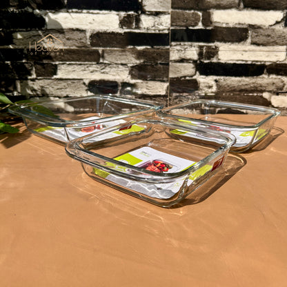 Deli® Set of 3 Square Serving Dishes – Modern Tableware for Serving - 910ml/1.31L/1.5L